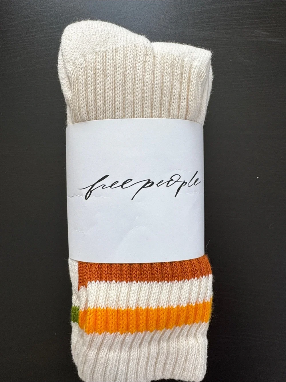 Free People Retro Stripe Varsity Tube Sporty Crew Ribbed Socks 3 Pack